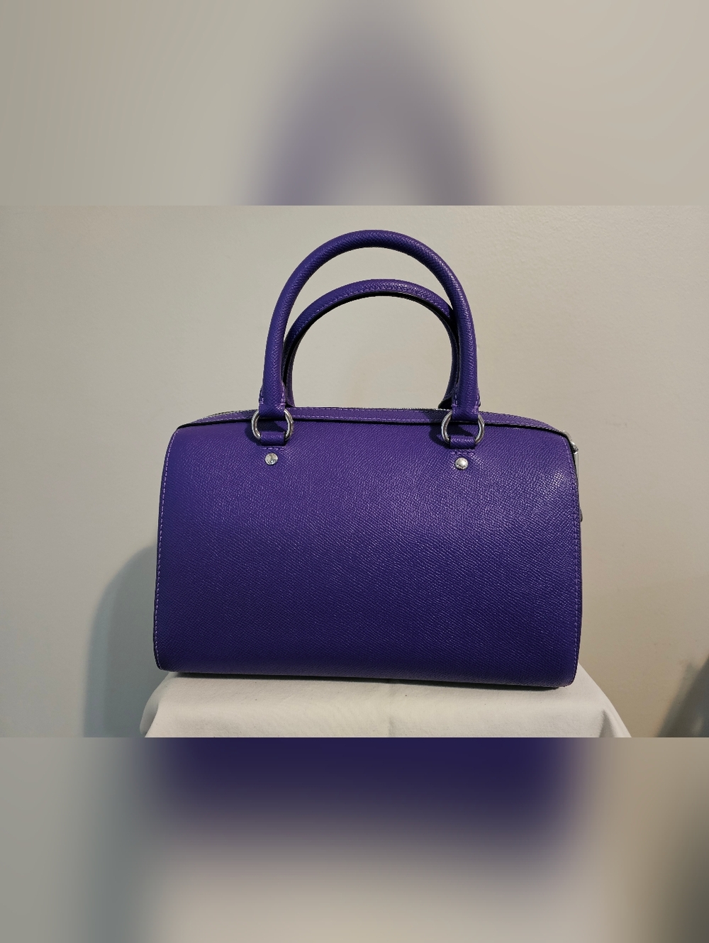 Coach Purple Leather Satchel with Shoulder Strap - Picture 6 of 8